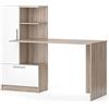 Vicco Scrivania con ripiani Tomy, Sonoma/Bianco, 150 x 59 cm, con ripiani aperti per una conservazione organizzata