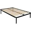 Comprarredo Rete letto 120x190 con doghe in legno flessibili, struttura e piedi in metallo con antiscivolo H34 cm rete ortopedica per letto una piazza e mezza made in Italy