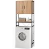 EUGAD Mobile per Lavatrice, Sopra WC con Ante 64,5x27x170cm