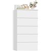 FOREHILL Cassettiera Comodino Bianco con 5 Cassetti Silenziosi e Scorrevoli | Comò Comodino con Cassetti,Senza Maniglia,Design Salvaspazio Verticale,Ingombro Ridotto,per Corridoio Cameretta,55x33x100cm