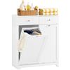SoBuy Mobile Bagno Porta Biancheria 78cm 2 Cesti 45L 2 Cassetti Bianco | Smista Facilmente i Capi Sporchi, Libera il Bagno dal Disordine, Pratico Piano 90,5cm e Ante a Ribalta per un Ordine Totale