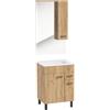 Deftrans Domodomo - Lavandino da Bagno Con Mobiletto - Mobile Lavabo Compatto Nero Opaco - Lavabo in Ceramica Sospeso - Salvaspazio, Ante Reversibili, Facile da Pulire - 104 cm, 85 x 60 x 40 cm