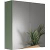 Vicco Specchio contenitore bagno Marelle, Verde/Artigianale, 60 x 67 cm