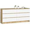 AKORD Cassettiera K 160 cm | 10 Cassetti | Moderna Mobiletto per il soggiorno Camera da letto Armadio Soggiorno Bagno | Salvaspazio | 160 x 77 x 40 cm | Rovere Artigianale