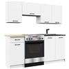 AKORD | Set di Mobili da Cucina Olivia 1.8m | Cucina Completa Piccola | Componibile | su Misura 46 x 180 x 174 cm | Per un design moderno e Tradizionale | Bianco