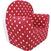 baby idea Babysanity® Poltroncina Bimbi Rivestimento 100% Cotone Sfoderabile Imbottitura Alta Intensità Migliorata Poltrona per Bambini Comoda Leggera Ideale per Cameretta -Made in Italy- (Rossa Bianca)