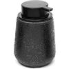 Inbagno Dispenser Sapone Liquido in Ceramica Nera con Effetto Glitter, Design Moderno, capacità 400 ml