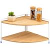 eluno Scaffale per spezie con ripiani in bambù e protezione dai graffi, scaffale da cucina autoportante, versatile, organizzatore per più spazio e ordine - Combinazione di bambù e metallo (bianco)