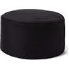 Lumaland Pouf Poltrona Sacco Sgabello | 45cm x 25cm Tavolino Indoor/Outdoor | Con riempimento flessibile in EPS [Nero]