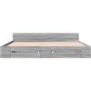HEFZGDB Giroletto Cassetti Grigio Sonoma 200x200 cm Legno Multistrato Letto King Size Letto Matrimoniale Struttura Letto Matrimoniale Letti Matrimoniali per Camera Degli Ospiti Albergo Dormitorio