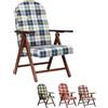 PALUPLUS Poltrona Reclinabile Campania, Misura 60x67x106 cm, Schienale Regolabile in 4 Posizioni, Struttura e Braccioli in Legno di Faggio, Sedia per casa, Portata 110Kg -191C (Blu Scozzese)