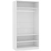vidaXL Armadio Aperto Elegante Moderno Robusto Versatile Guardaroba con Asta Espositore Portaoggetti Bianco 100x50x200 cm in Multistrato