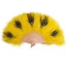 Generic Ventaglio con piume di pavone, ventaglio decorativo a mano, stile vintage, pieghevole, con piume, ventaglio pieghevole (giallo)