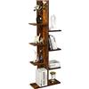 COSTWAY Scaffale in Legno per Libri, 6 Livelli, Libreria da Terra multiuso per Soggirno Ufficio Balcone, Ideale per per Soggirno Ufficio Balcone, 50 x 20 x 141,5 cm (Marrone)
