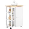 SoBuy Carrello Cucina con Ruote, Struttura Reversibile, Mobiletto Cucina Salvaspazio con Ripiani Regolabili, Isola Cucina per Cucina, Sala da Pranzo e Angolo Caffè Bianco 60×40×90 cm FKW75-W