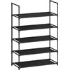 WOLTU Scarpiera, Porta Scarpe a 5 Livelli, Scaffale Stretto per Corridoio/Soggiorno/Corridoio, Struttura in Metallo, Ripiani Compatti e Rimovibili, 61x28x89cm, Nero