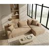 Galyar Divano Chic Modular Chaiselongue Moderno Schiuma Compressa Spedizione Scatola Senza Montaggio (Velluto Beige, Chaiselongue Sinistra)
