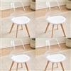 JZGORC Set di 4 Sedia da Pranzo, Sedia da Cucina Imbottita con Schienale Trasparente, Sedia da Pranzo Moderna Semplice, Sedia da Cucina con Gambe in Faggio - Pelle PU Bianca