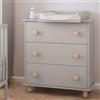 zee LUMI Fasciatoio Cassettiera 83x93x48 cm Cashmere con Piano Fasciatoio 3 Cassetti Estrazione Completa Cassettiera Neonato Cameretta Maniglie e Piedi in Legno Massello di Faggio