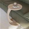 Sugodesign Tavolino rotondo da salotto effetto quercia (Smoky Oak), con ruote, a forma di C, elegante, ideale come piano d'appoggio per divano e poltrona