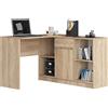 AKORD | Scrivania ad angolo B-17 | 2 in 1 Scrivania e Cassettiera con 1 cassetto | Scrivania Angolare | Scrivanie Gaming Ufficio Salvaspazio | L120 x H79/77 x P126 | 68 kg Rovere Sonoma