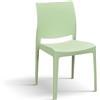 PAZZO DESIGN Sedia Alberto, Set Da 4 Sedie, Verde Pastello, Polipropilene, Per Cucina e Sala Da Pranzo, Interno E Esterno, Impilabile - id_2025