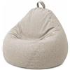 bananair - Pouf Poltrona Sacco con Imbottitura in Schiuma - Morbido e Confortevole - Fodera Lavabile - Pratico e Facile da Trasportare - Pouf Sacco per Tutta la Famiglia (105x85 cm, Beige)
