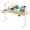 TRIUMPHKEY 140x60cm Scrivania Regolabile in Altezza, Elettrica Scrivania Ufficio con Funzione di Memoria,Standing Desk,Tavolo da Computer, Beige