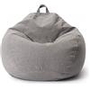 Lumaland Poltrona a Sacco Comfort Line - L - 80x90x50 cm - Bean Bag Interno ed Esterno per Giardino, Salotto, Balcone - Pouf Elegante e Morbido Outdoor & Indoor - Grigio Chiaro