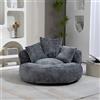 SUKY Lazy Sofa Durevole Comfort Lounger Schienale Alto Poltrona Sacco Divano con TRE Cuscini, Interno ed Esterno, Poltrona Gaming Singola per Camera da Letto, Ufficio, 108 x 108 x 52 cm (Grigio)
