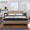 MSMOK Letto matrimoniale in legno, 160 x 200 cm, con 2 comodini, moderno, camera da letto, completo, 205,5 x 235 x 76,5 cm (larghezza x profondità x altezza), set in rovere