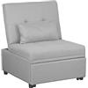 Totò Piccinni Poltrona Pouf Prestodormo pronto letto con Cuscino (Grigio Chiaro, Senza Braccioli)