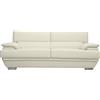 Miliboo - Divano pelle design 3 posti con poggiatesta reclinabile bianco EWING