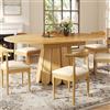 Easexcy Tavolo da pranzo allungabile, ovale 118-158 cm, 6 persone, colore legno