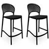 SAMIRA Sgabello cucina in plastica, sgabello alto - Sunny (2pz, Nero)