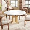 TWSOUL Tavolo da pranzo allungabile, 3 livelli allungabile, tavolo da cucina, tavolo da pranzo rotondo, per 2-8 persone, per soggiorno, sala da pranzo, cucina, 90-120 x 90 x 75 cm
