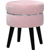 moorg Pouf Velluto Rotondo con Effetto Striscia Argento, Puffo per Sedersi Moderno Rosa, Sgabello Poggiapiedi Elegante 40x35 cm