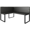 Vicco Gruppo panca ad angolo Ravon, Nero, 120 x 150 cm, adatta come panca da pranzo per cucine e zone pranzo