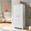 [en.casa] Armadio Chiuso per Guardaroba a 2 Ante con Barra Appendiabiti Armadio con Scomparti Portaoggetti Asta Porta Abiti per Camera da Letto 175 x 80 x 52 cm - Bianco/Effetto Rovere