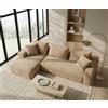 Galyar Divano Chic Modular Chaiselongue Moderno Schiuma Compressa Spedizione Scatola Senza Montaggio (Velluto Beige, Chaiselongue Destro)
