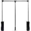 BOVDC Appendiabito Saliscendi per Armadio, Regolabile, Ripristino Automatico del Buffer, Portante: 30kg, 890-1210MM