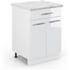 Vicco Mobiletto base per cucina Fame-Line, Bianco lucido, 60 cm