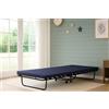 Bissolo Casa Letto Pieghevole Singolo con Materasso, Struttura in Metallo Nero, Rete a Doghe in Betulla, 80x190 cm, con Ruote, Altezza 34 cm