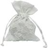 Generico Set 12 Sacchetti Porta Confetti in Organza Floccata Bianco - Eleganti e Raffinati per Bomboniere Matrimonio, Battesimo, Comunione e Cerimonie Speciali