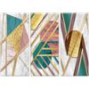 Lupia - Grande Quadro Moderno 3 Pezzi, Stampa su Tela 100x150 cm, Figure Geometriche astratte per Soggiorno e Camera da Letto, Decorazioni Parete, Tela Astratto, Colori Vivaci, Legno