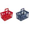 mille idee 2 CESTELLI CESTELLO PORTA BOTTIGLIE BOTTIGLIA 6 POSTI MANICO 1 LT BLU E ROSSO cm 30x21x28h