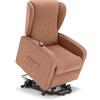REDÒKASA Poltrona relax elettrica NEW ORLEANS per anziani e disabili con 2 motori, 4 ruote per lo spostamento, Kit Optional Batteria, alzapersona, tessuto idrorepellente (Senza Kit Batteria, Terra)
