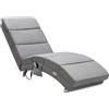 Casaria® Poltrona Chaise Longue Funzione Massaggiante e Termica 186x89x55cm Lettino Relax Sdraio Ergonomico in Tessuto Imbottito Portata 180 kg Soggiorno Ufficio Interno Reclinabile Lettura
