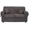 Liberoshopping Divano sfoderabile 2 posti in tessuto imbottito con braccioli larghezza 150 cm (Grigio Scuro)