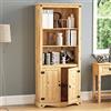 Vida Designs Home Discount Corona 2 Door espositore libreria in Legno di Pino Massiccio, Finitura Anticata Cerata